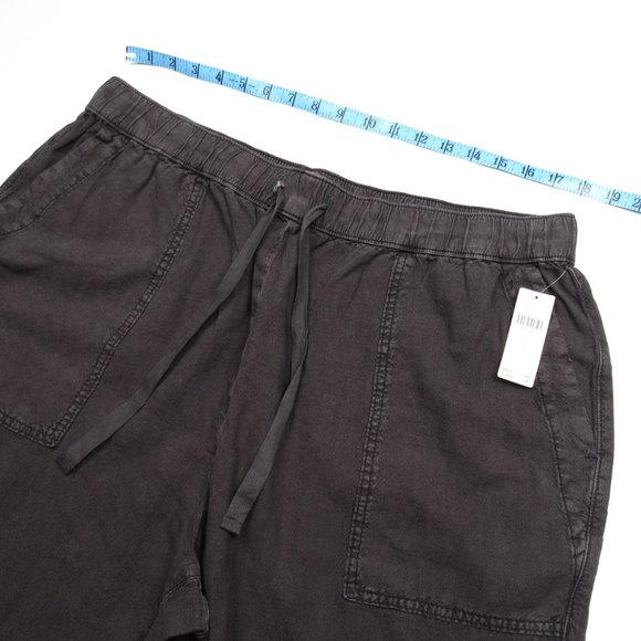 Anthropologie Pilcro Linen Drawstring Pants Oxford Black - XL - Picture 6 of 13